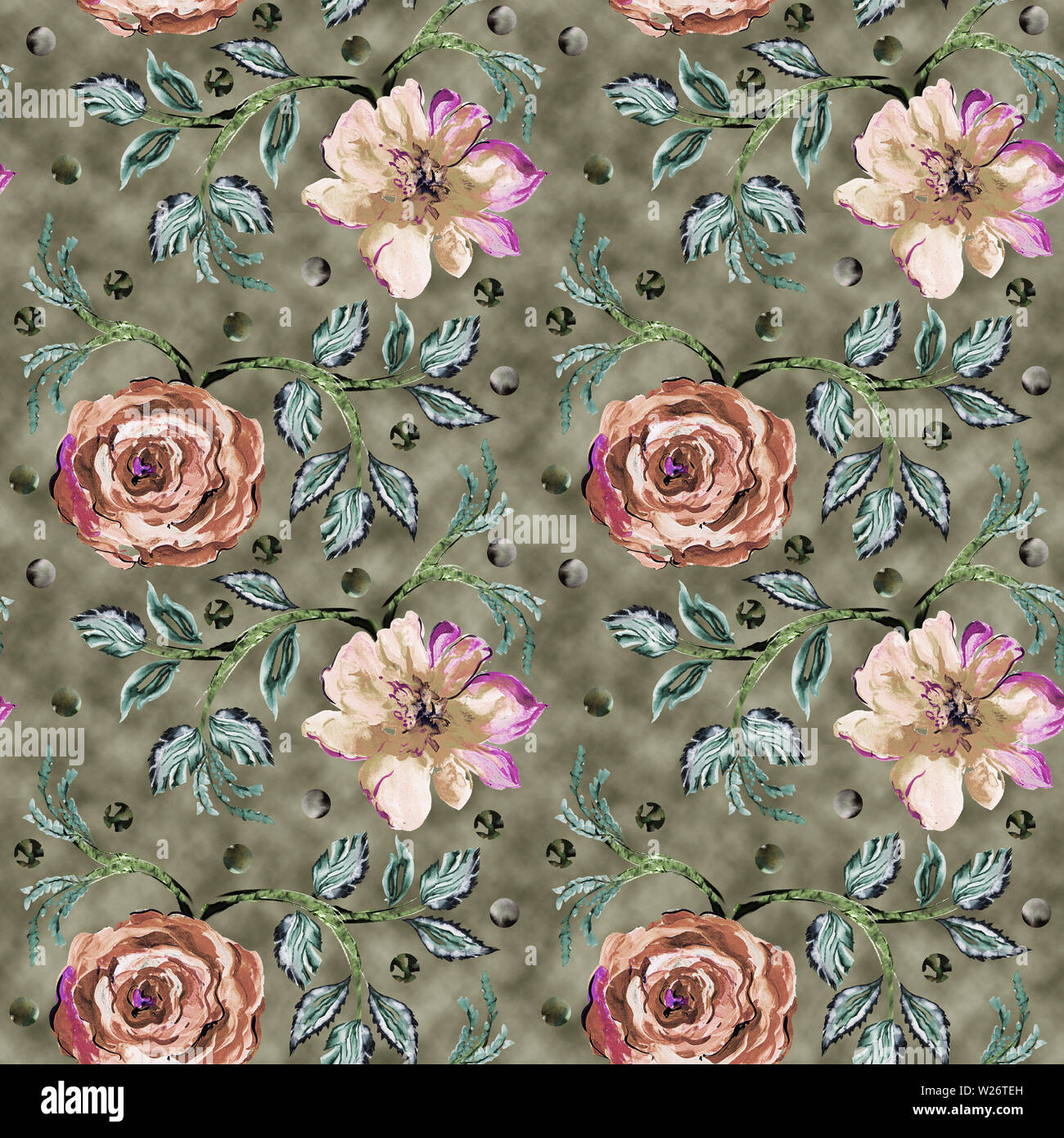Vintage Allover geometrica Pattern Foto Stock