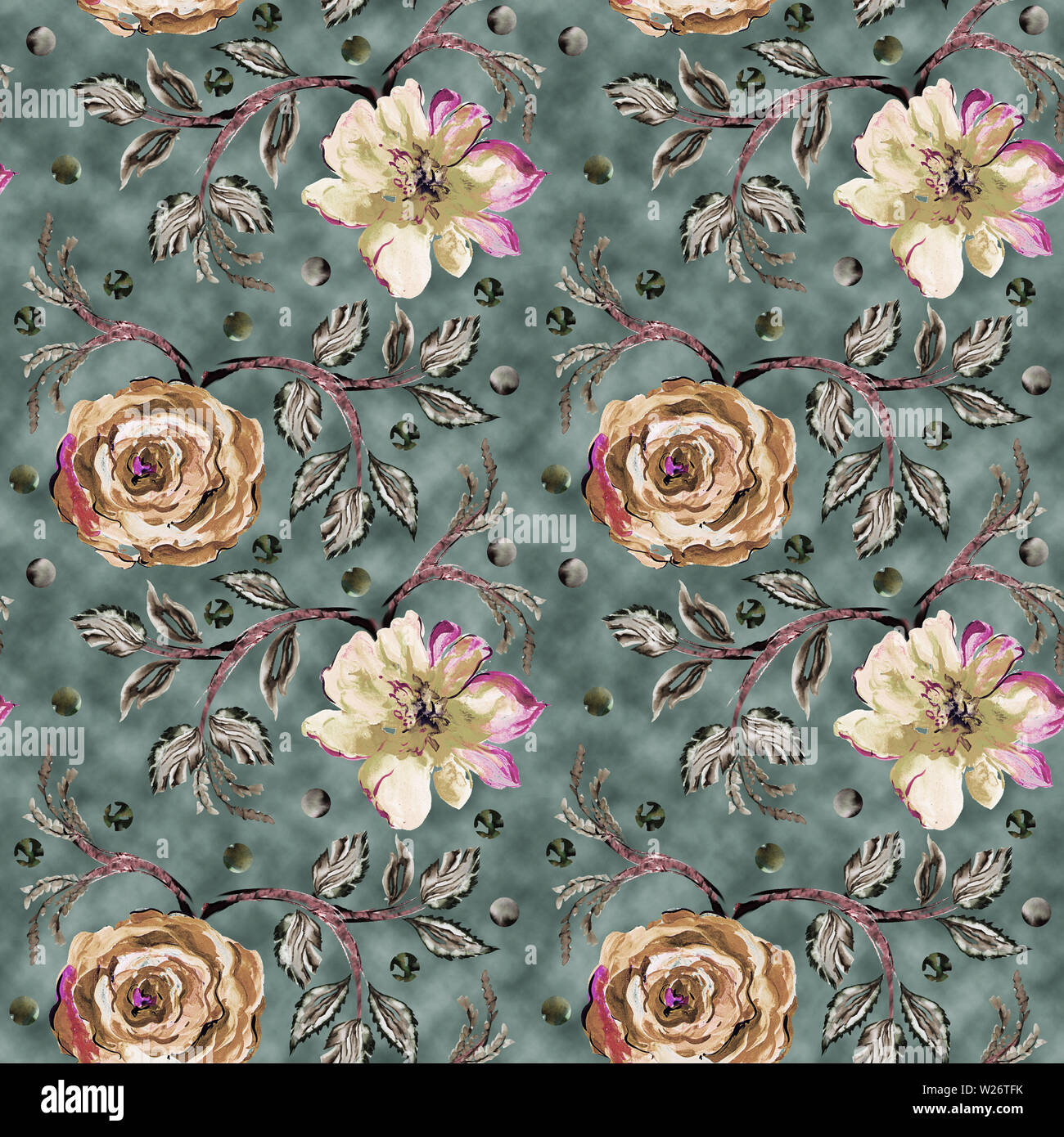 Vintage Allover geometrica Pattern Foto Stock