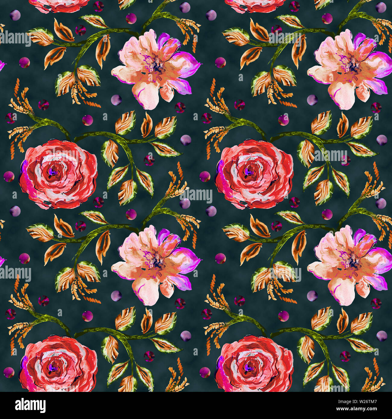 Vintage Allover geometrica Pattern Foto Stock