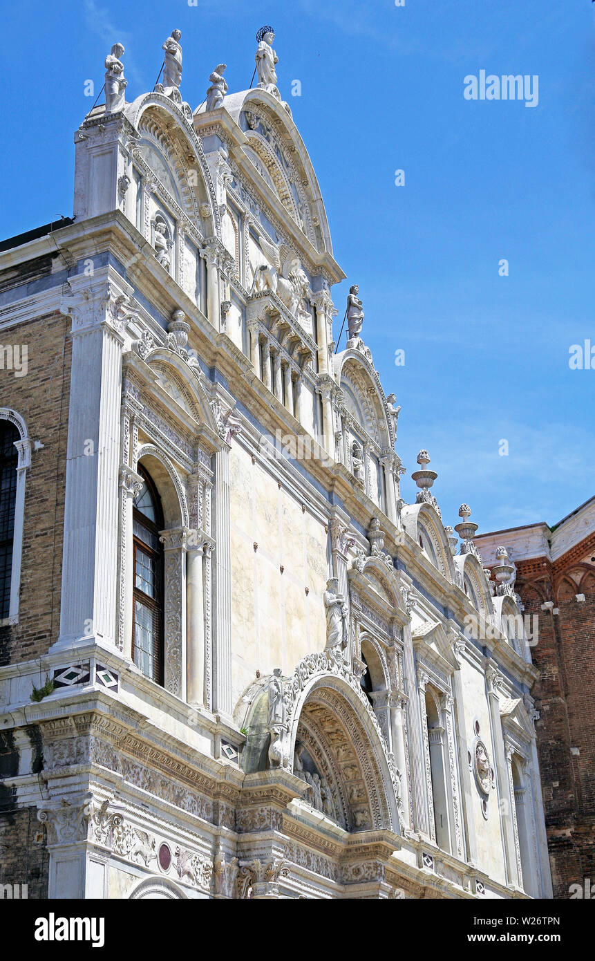 Scuola Grande di S Marco, principale, facciata sud, architetto Pietro Lombardo, questa facciata completata da Mauro Codussi Foto Stock