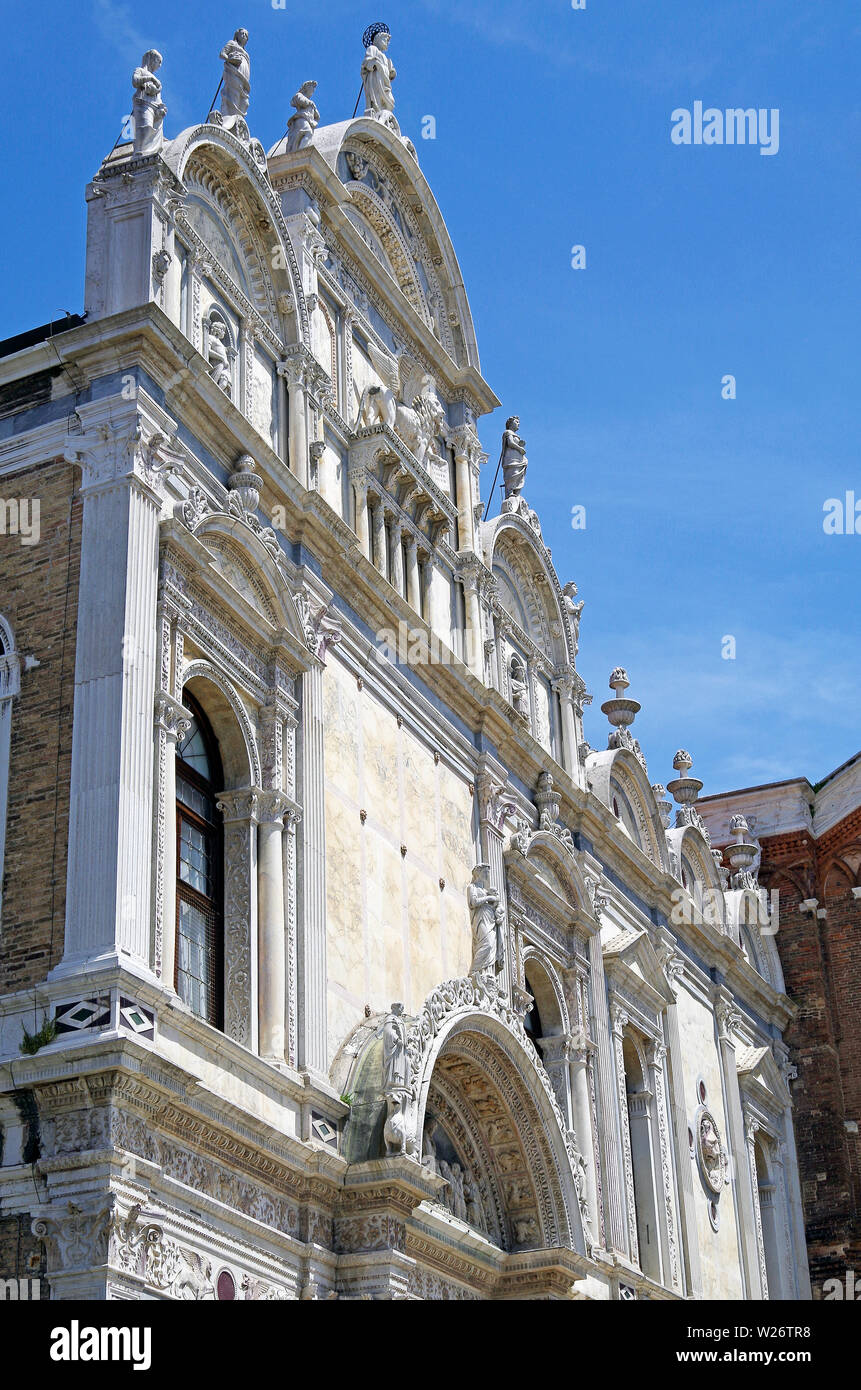 Scuola Grande di S Marco, principale, facciata sud, architetto Pietro Lombardo, questa facciata completata da Mauro Codussi Foto Stock