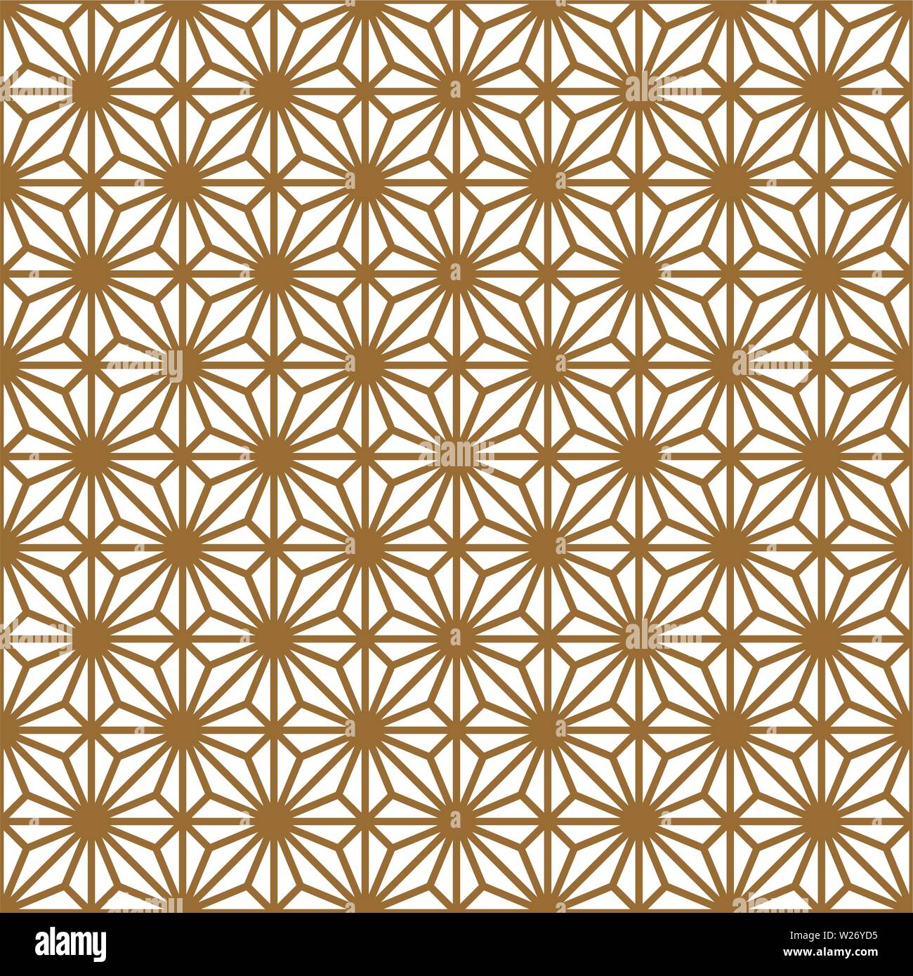 Seamless disegno geometrico, grande design per qualsiasi scopo.Pattern vettore di fondo.linee spesse.oro e bianco.stile giapponese Kumiko. Illustrazione Vettoriale