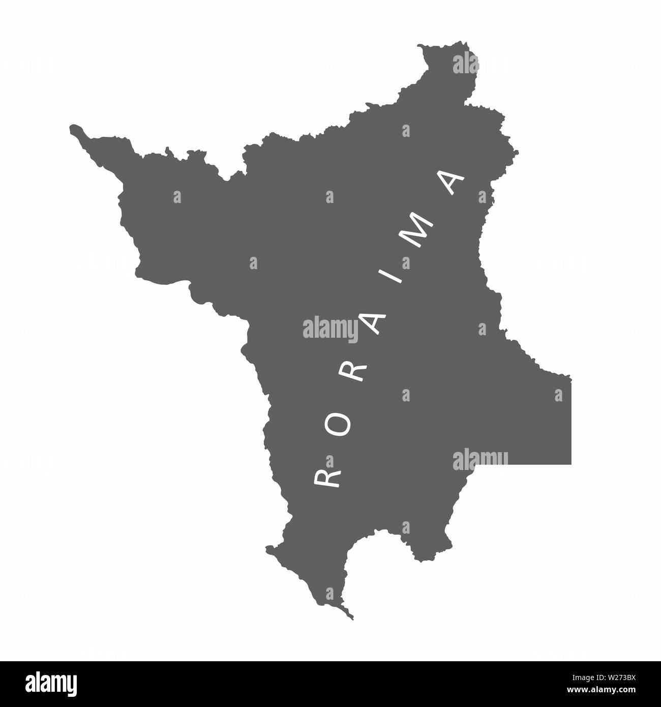 Stato di Roraima mappa silhouette isolati su sfondo bianco, Brasile Illustrazione Vettoriale