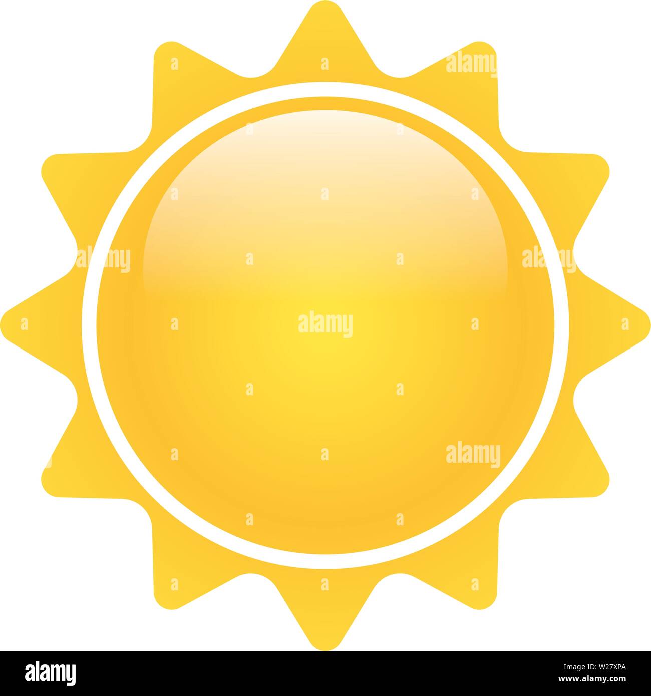 Sun icona vettore illustrazione isolati su sfondo bianco Illustrazione Vettoriale