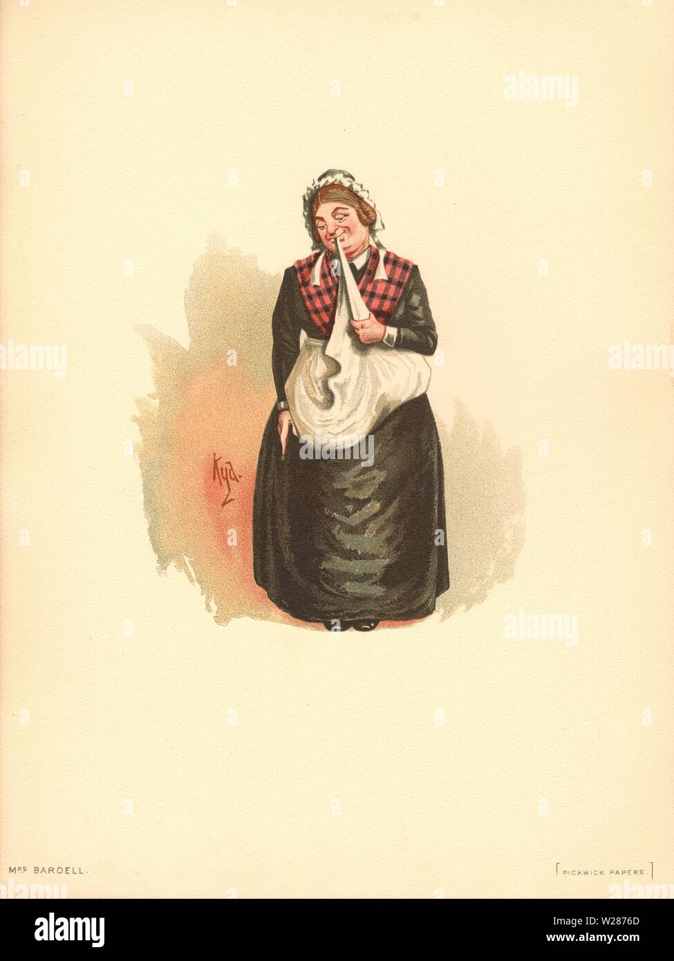 La sig.ra Bardell - The Pickwick Papers carattere da "i caratteri di Charles Dickens Pourtrayed in una serie di acqua originale schizzi di colore da Kyd" Foto Stock La sig.ra Bardell - The Pickwick Papers carattere da "i caratteri di Charles Dickens Pourtrayed in una serie di acqua originale schizzi di colore da Kyd" Foto Stock