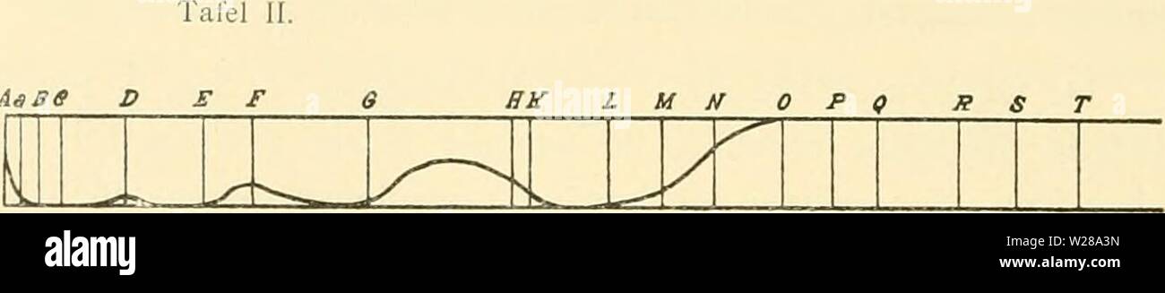 Immagine di archivio da pagina 397 di Denkschriften der Kaiserlichen Akademie der. Denkschriften der Kaiserlichen Akademie der Wissenschaften, Mathematisch-Naturwissenschaftliche Classe denkschriftender61kais Anno: 1894 294 J. M. Eder und E. Valenia, gestellt. Das Absorptionsspectrum kann nur in Schichten von 2-8 cm beobachtet werden Es zeigt ein schwaches Absorptionsband GrÃ¼n im (E bis f) und ein schwaches banda Ultraviolett im. /. Uran, Glassatz .1, gelb, fluorescirend. /. 2. Uran, Glassatz B, dunkelgelb, nicht -â fluorescirend. 3. Silber, orangcgclb. '&Gt;". Eisenoxyd, Glassatz C. 7. Eisenoxyd, Foto Stock