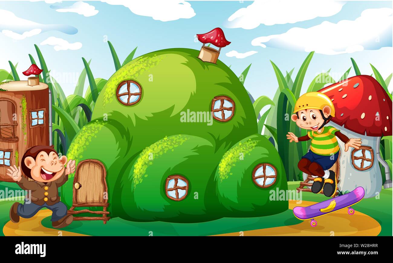 Soldi giocando a Fantasy Land illustrazione Illustrazione Vettoriale