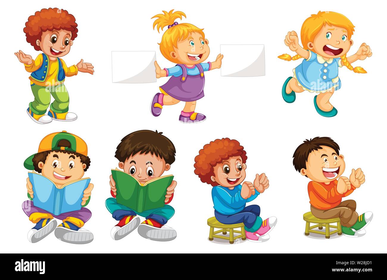 Set di caratteri per bambini illustrazione Illustrazione Vettoriale