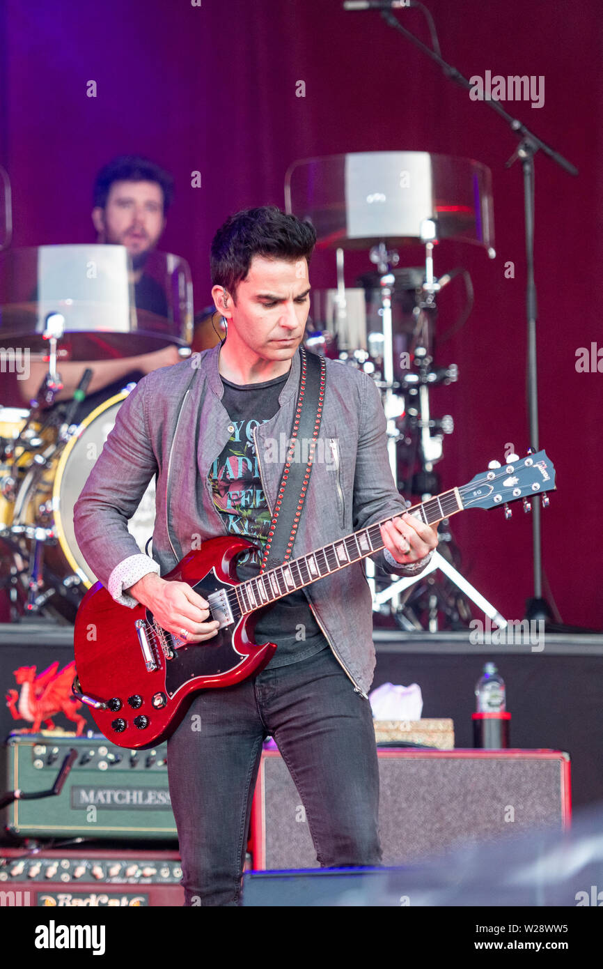 Kelly Jones da Welsh Rock band Stereophonics esegue sul palco in Trinity College di Dublino come parte del Summer Festival di serie. Foto Stock