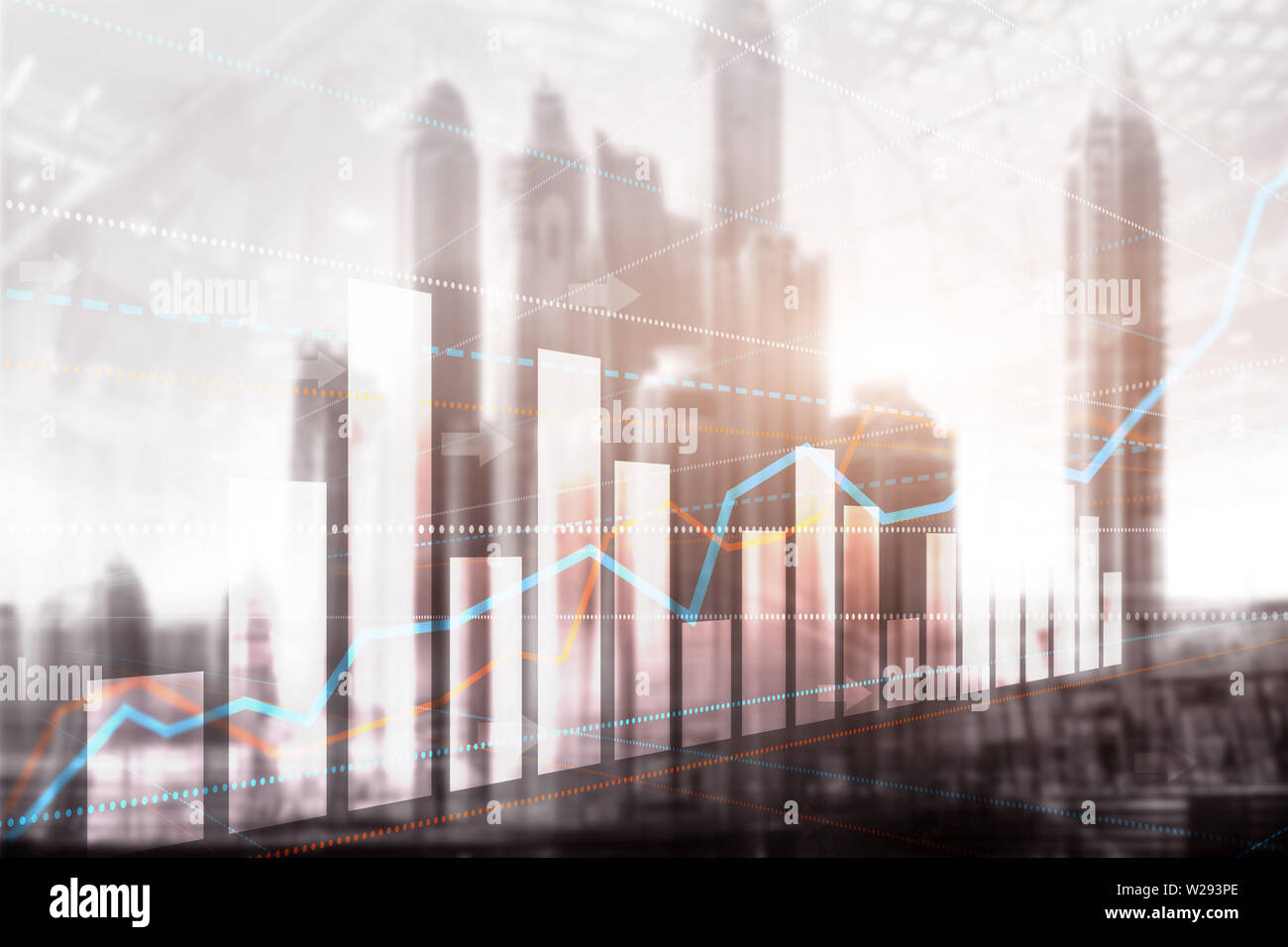 La tecnologia di business internet concetto doppia esposizione marce sfondo astratto. Edifici di sfondo astratto. Carta da parati universale concetto. Foto Stock