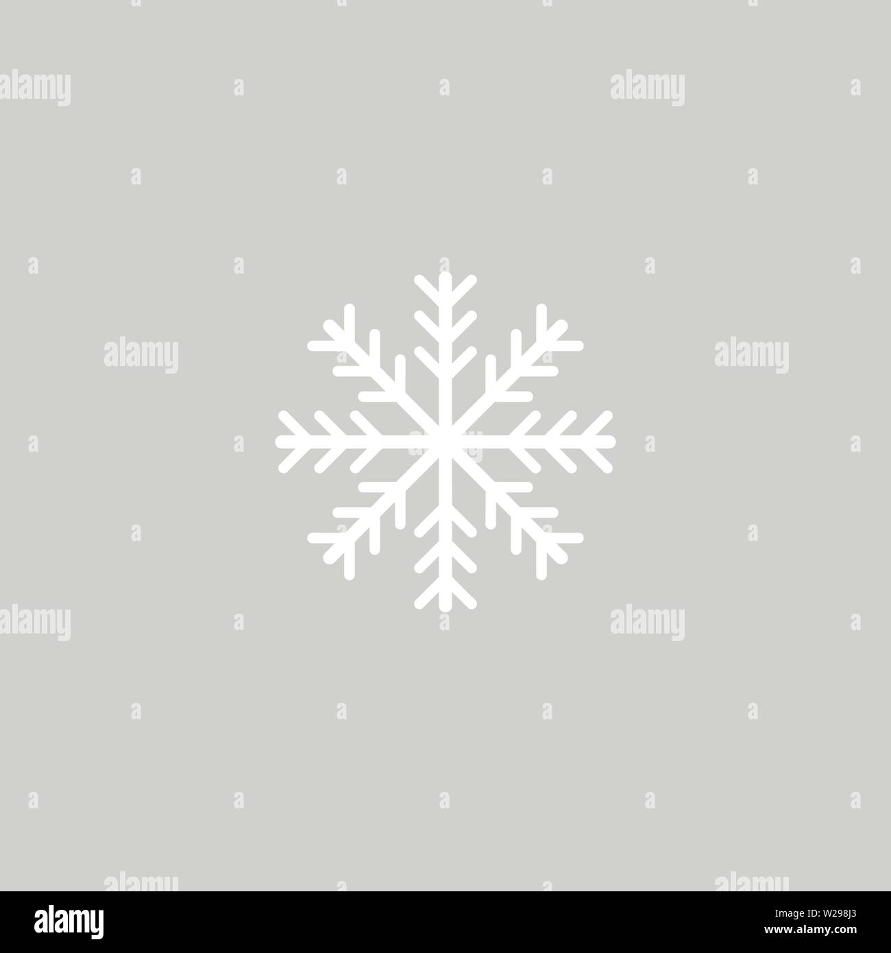Il simbolo del fiocco di neve sull'icona vettore. Pittogramma di neve. Simbolo d'inverno. Elemento per il design. Illustrazione Vettoriale