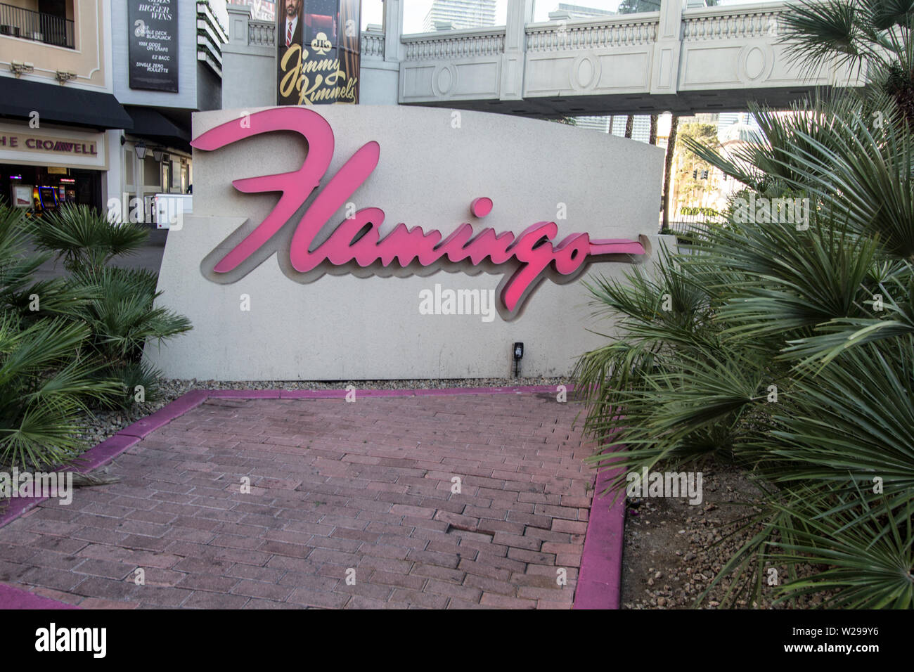 Las Vegas, Nevada, Stati Uniti d'America - 6 Maggio 2019: Esterno del Flamingo Casino e Resort sulla Strip di Las Vegas. Foto Stock