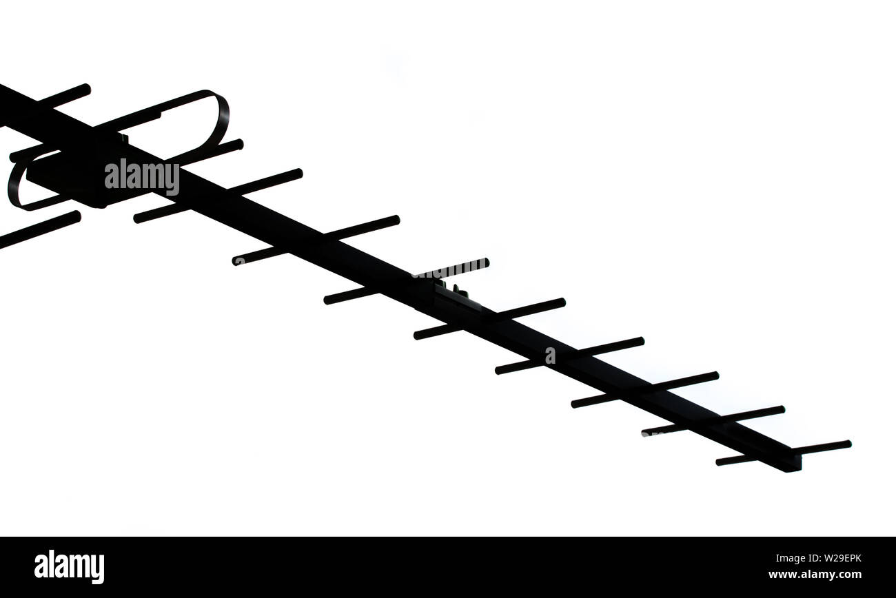 La Silhouette di antenna televisiva Foto Stock