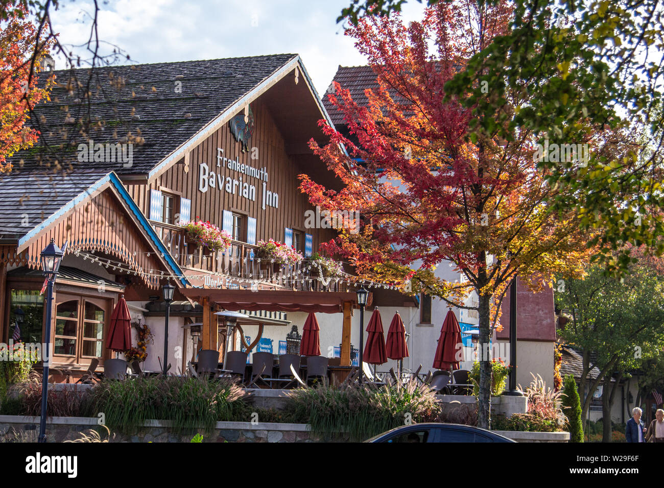 Frankenmuth, Michigan, USA - esterno del Bavarian Inn Lodge nella popolare cittadina turistica tedesca di Frankenmuth. Foto Stock