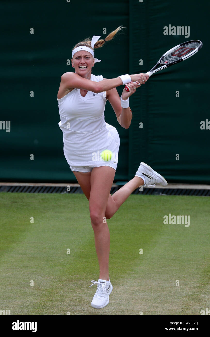 Il torneo di Wimbledon, Londra, Regno Unito. 06 Luglio, 2019. Petra KVITOVA, Repubblica ceca, 2019 Credit: Allstar Picture Library/Alamy Live News Credito: Allstar Picture Library/Alamy Live News Foto Stock