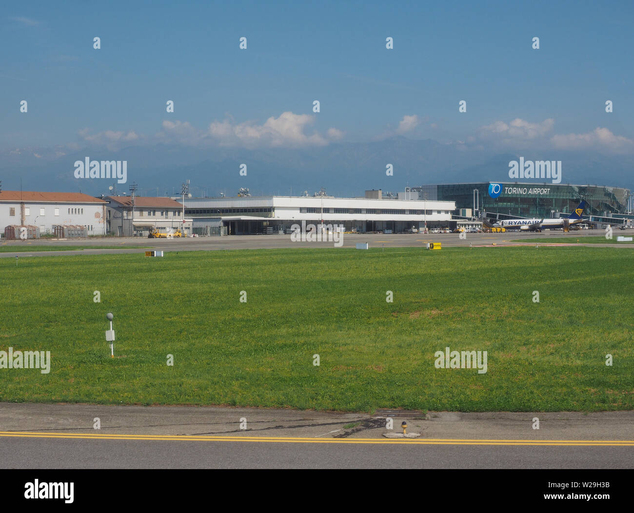 CASELLE, Italia - circa giugno 2019: Sandro Pertini di Torino aeroporto Foto Stock