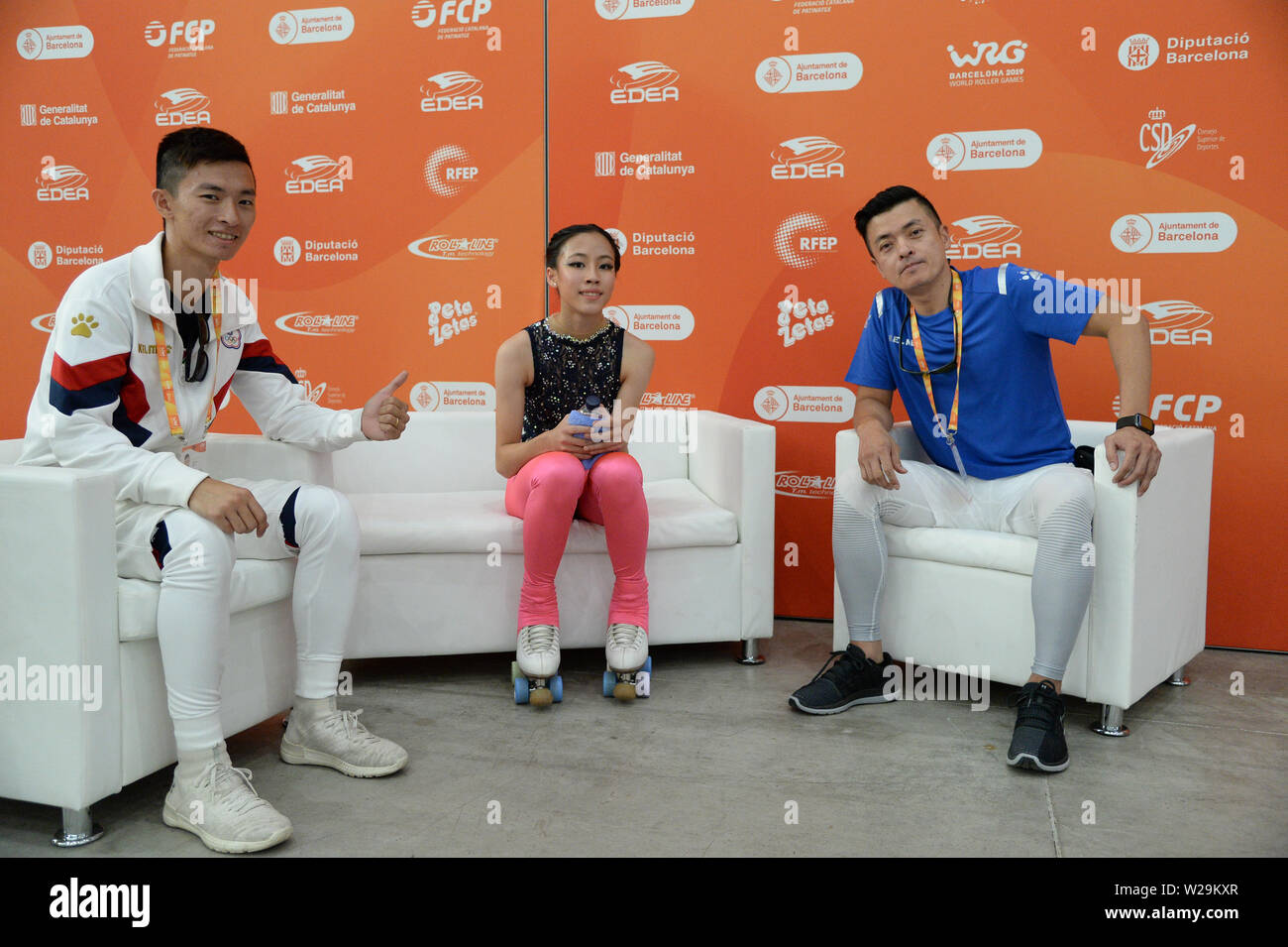 CHIH JU CHANG da Taipei, eseguendo in Junior Ladies Freeskating in programma a breve, il mondo dei giochi a rullo 2019, a Palau Sant Jordi, sulla luglio 05, 2019 Barcellona, Spagna. Credito: Raniero Corbelletti/AFLO/Alamy Live News Foto Stock