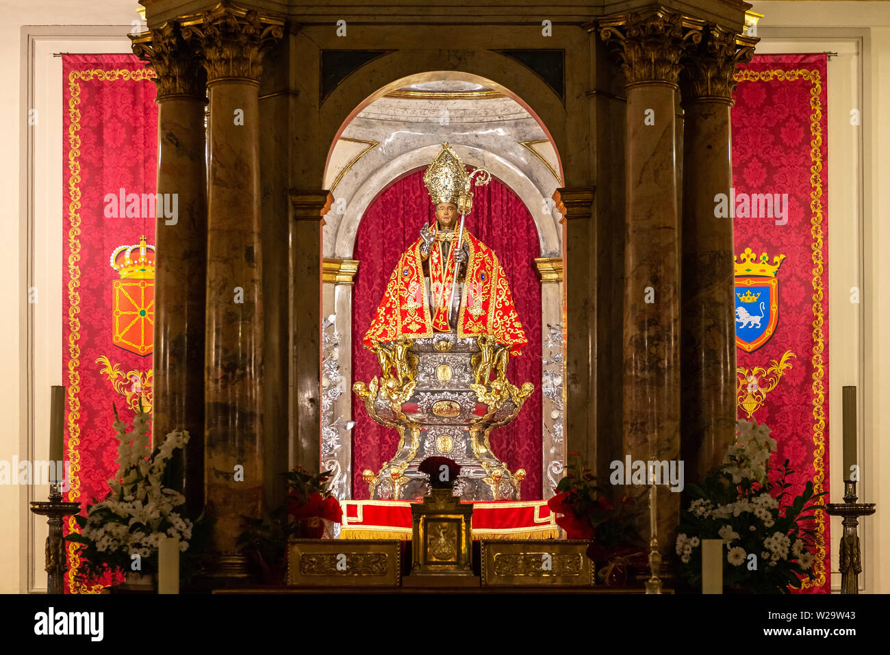 Cappella di San Fermin nella chiesa di San Lorenzo, Pamplona, Spagna Foto Stock