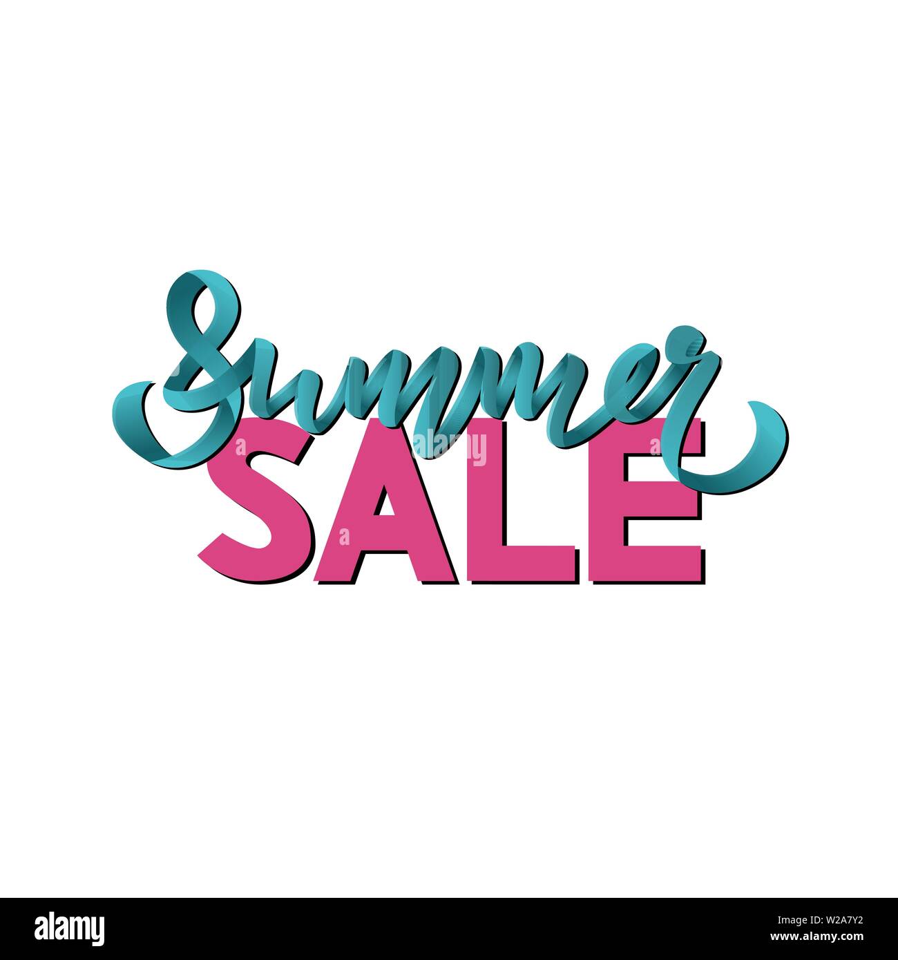 Illustrazione Vettoriale con frase manoscritta - Estate vendita. Illustrazione Vettoriale