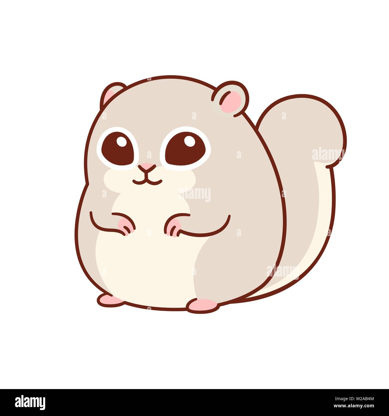 Ezo Momonga, nana giapponese scoiattolo battenti simpatico disegno. Kawaii cartoon vettore animale clip art illustrazione. Illustrazione Vettoriale