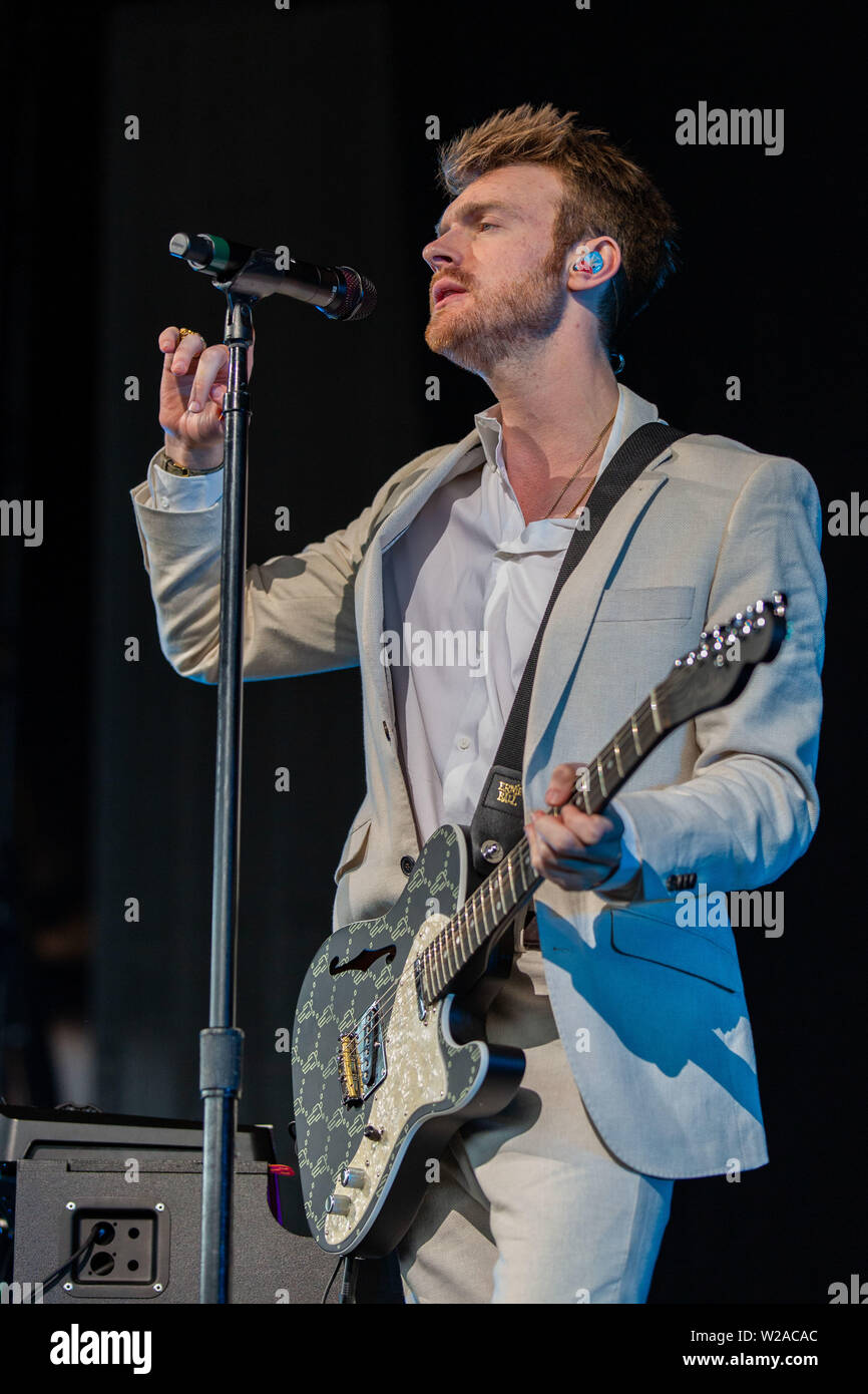 6 luglio 2019 - Milwaukee, Wisconsin, Stati Uniti - musicista FINNEAS FINNEAS (O'Connell) durante il Summerfest Music Festival a Milwaukee nel Wisconsin (credito Immagine: © Daniel DeSlover/ZUMA filo) Foto Stock