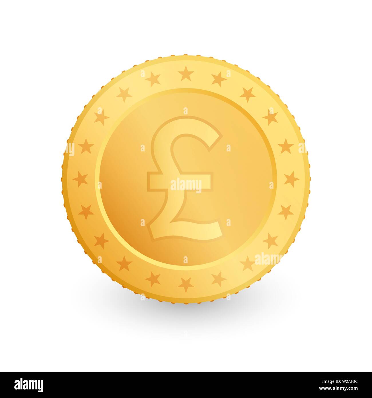 Pound moneta in oro isolati su sfondo bianco. Illustrazione Vettoriale Illustrazione Vettoriale