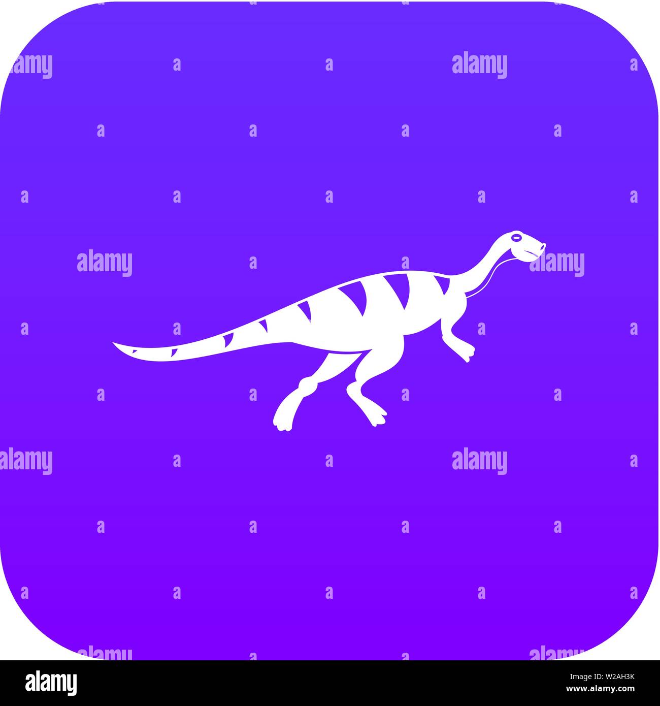 Gallimimus dinosauro icona viola digitale Illustrazione Vettoriale