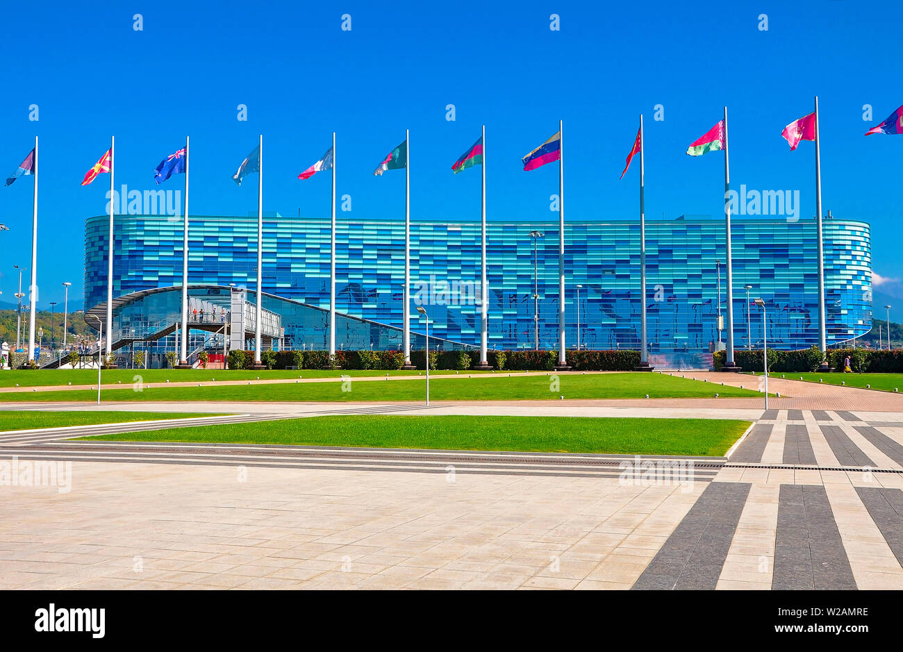 Russia - 14 ottobre 2018-Sochi Olympic Park. Palazzo del ghiaccio iceberg. Foto Stock