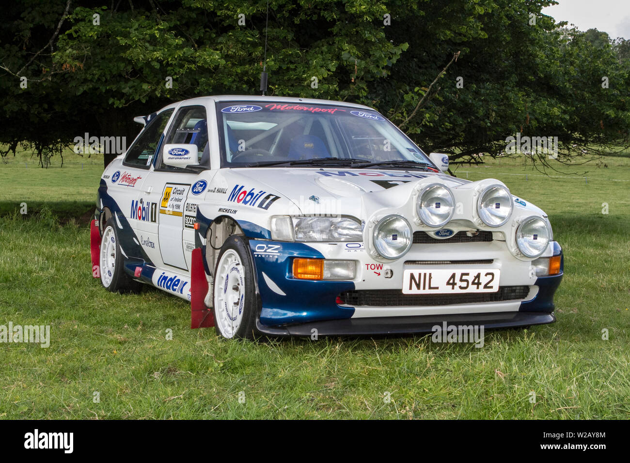 1989 80s Ford Ford Sierra Cosworth Sapphire; classici automobilisti, storici, motori d'epoca e da collezione; collezione di auto e veicoli veterani. Foto Stock