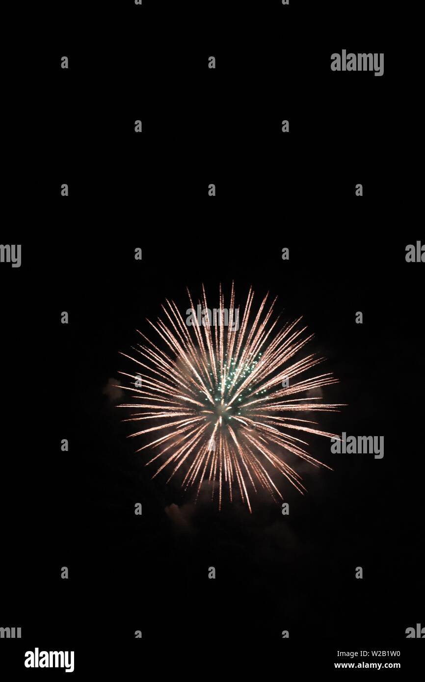 I fuochi d'artificio sul quarto di luglio 2019 in Estes Park Colorado Foto Stock