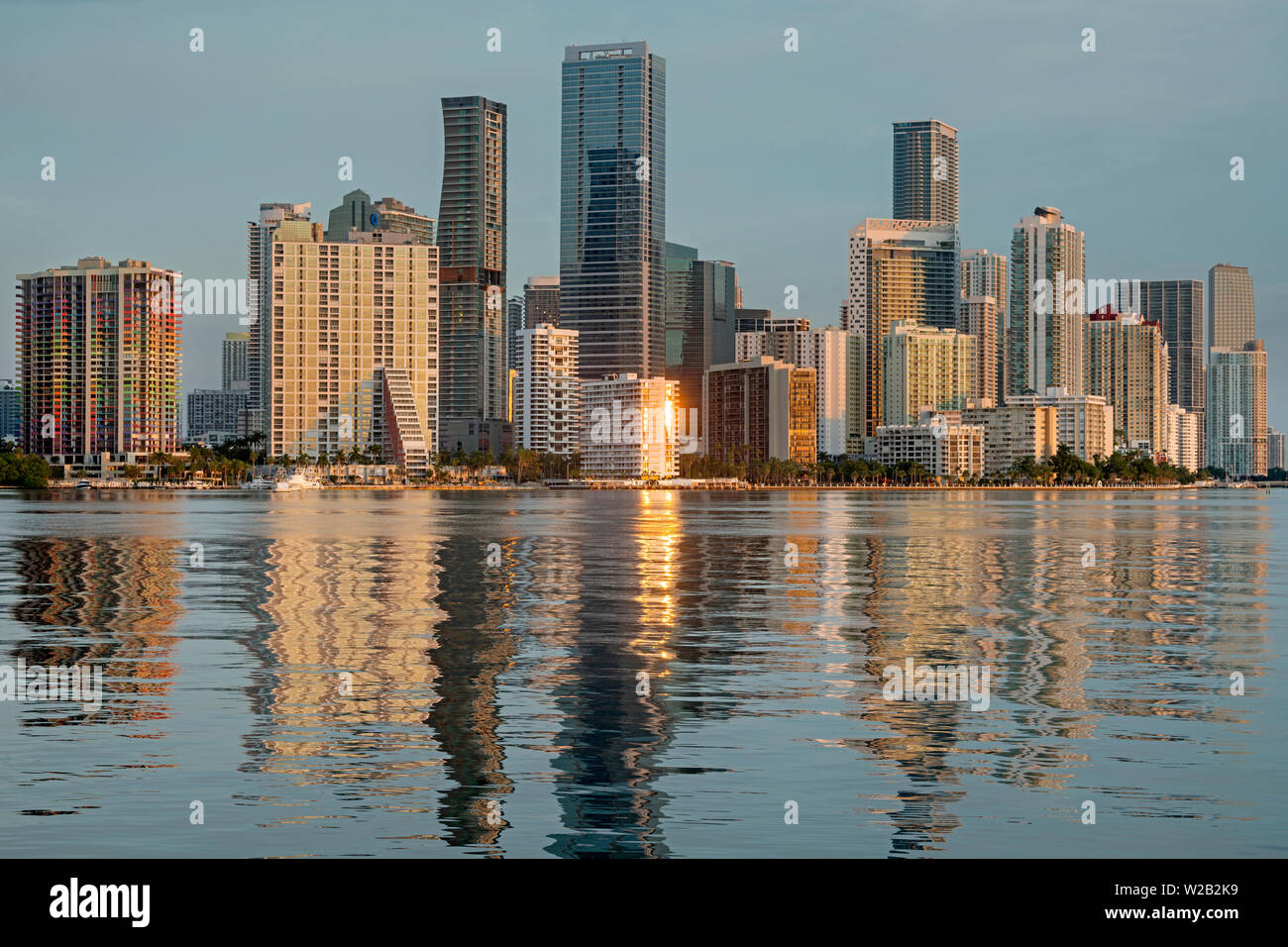 BRICKELL AVENUE lo skyline del centro cittadino di Miami Florida USA Foto Stock