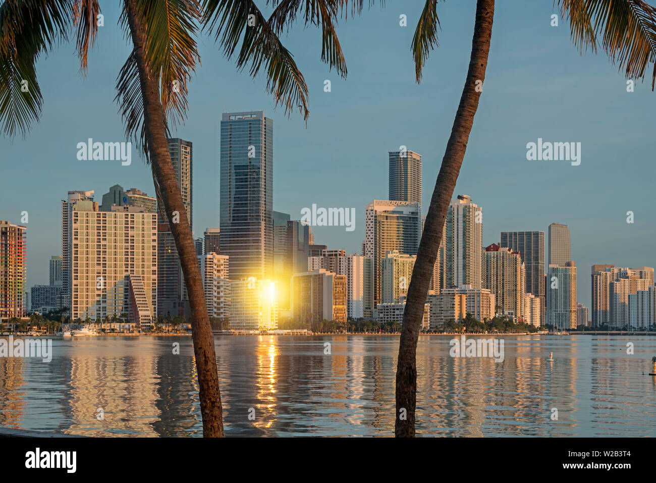BRICKELL AVENUE lo skyline del centro cittadino di Miami Florida USA Foto Stock