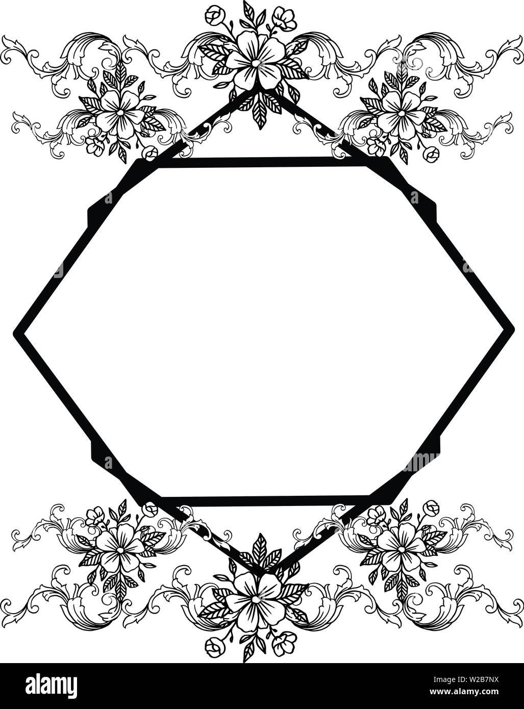 Illustrazione Vettoriale biglietto di auguri per varie opere di bouqet telaio disegnata a mano Illustrazione Vettoriale