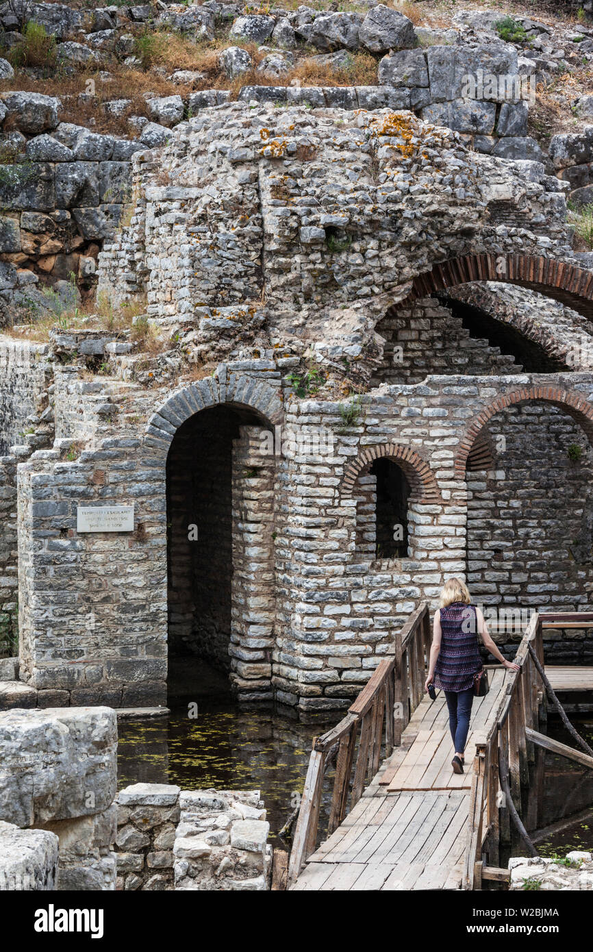 L'Albania, Albanese Riviera, Butrinto, rovine del VI secolo città greca Foto Stock