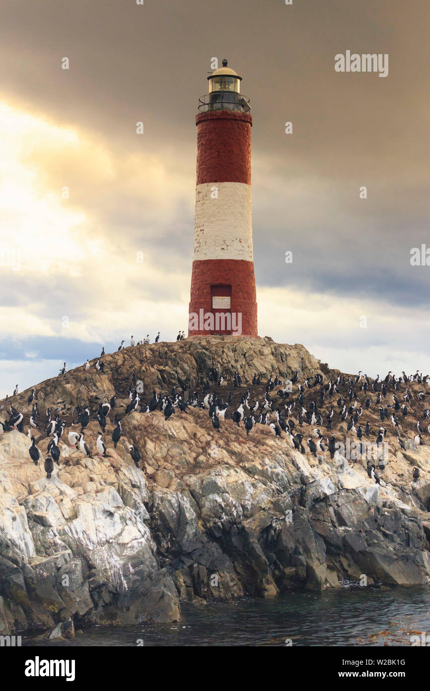 Argentina, Tierra del Fuego, Ushuaia, Canale del Beagle, Les Eclaireurs Ligthouse Foto Stock