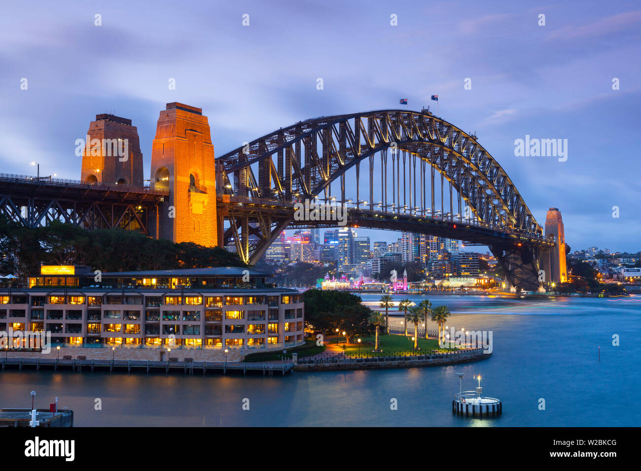 Harbour Bridge, il Darling Harbour, Sydney, Nuovo Galles del Sud, Australia Foto Stock