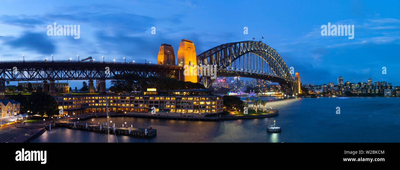 Harbour Bridge, il Darling Harbour, Sydney, Nuovo Galles del Sud, Australia Foto Stock