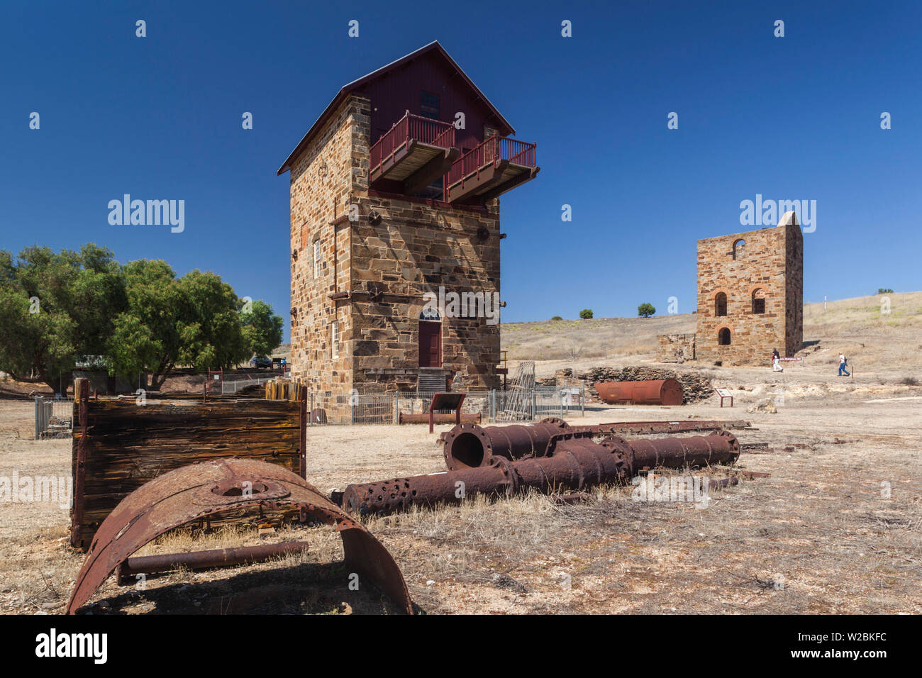 In Australia, in Sud Australia, Burra, rame ex città mineraria Burra miniera, Morphett motore della casa, esterna Foto Stock