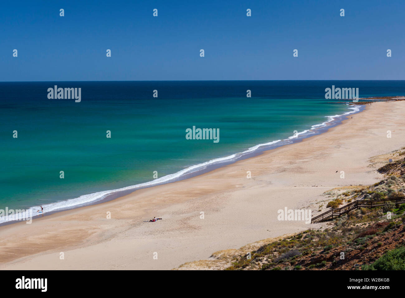 In Australia, in Sud Australia, Fleurieu Peninsula, Willunga porta sopraelevata, Vista spiaggia Foto Stock