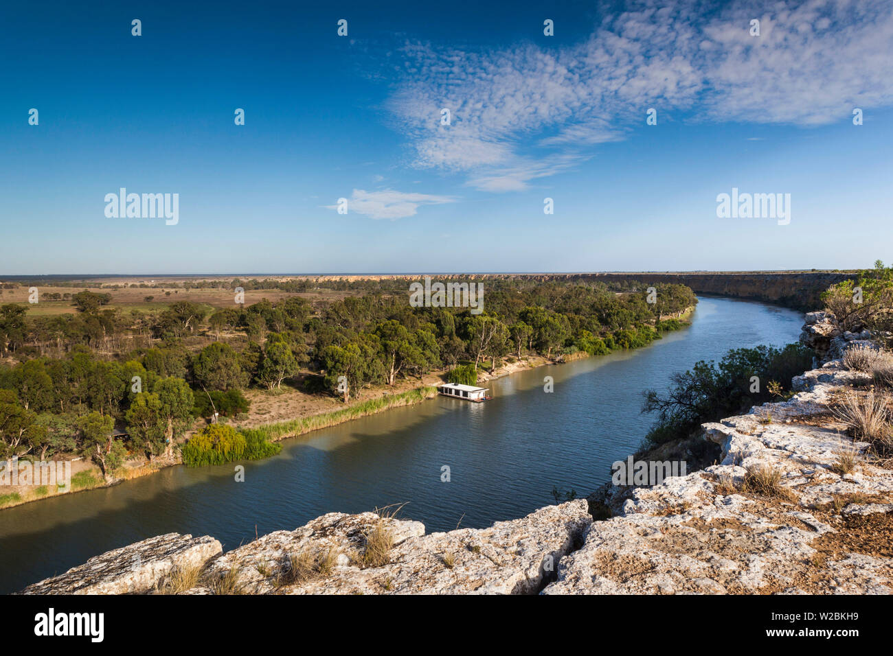 In Australia, in Sud Australia, Murray River Valley, Swan raggiungere, Fiume Murray, vista in elevazione Foto Stock