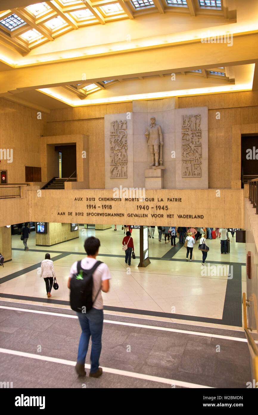 Bruxelles La stazione ferroviaria centrale di Bruxelles, in Belgio Foto Stock
