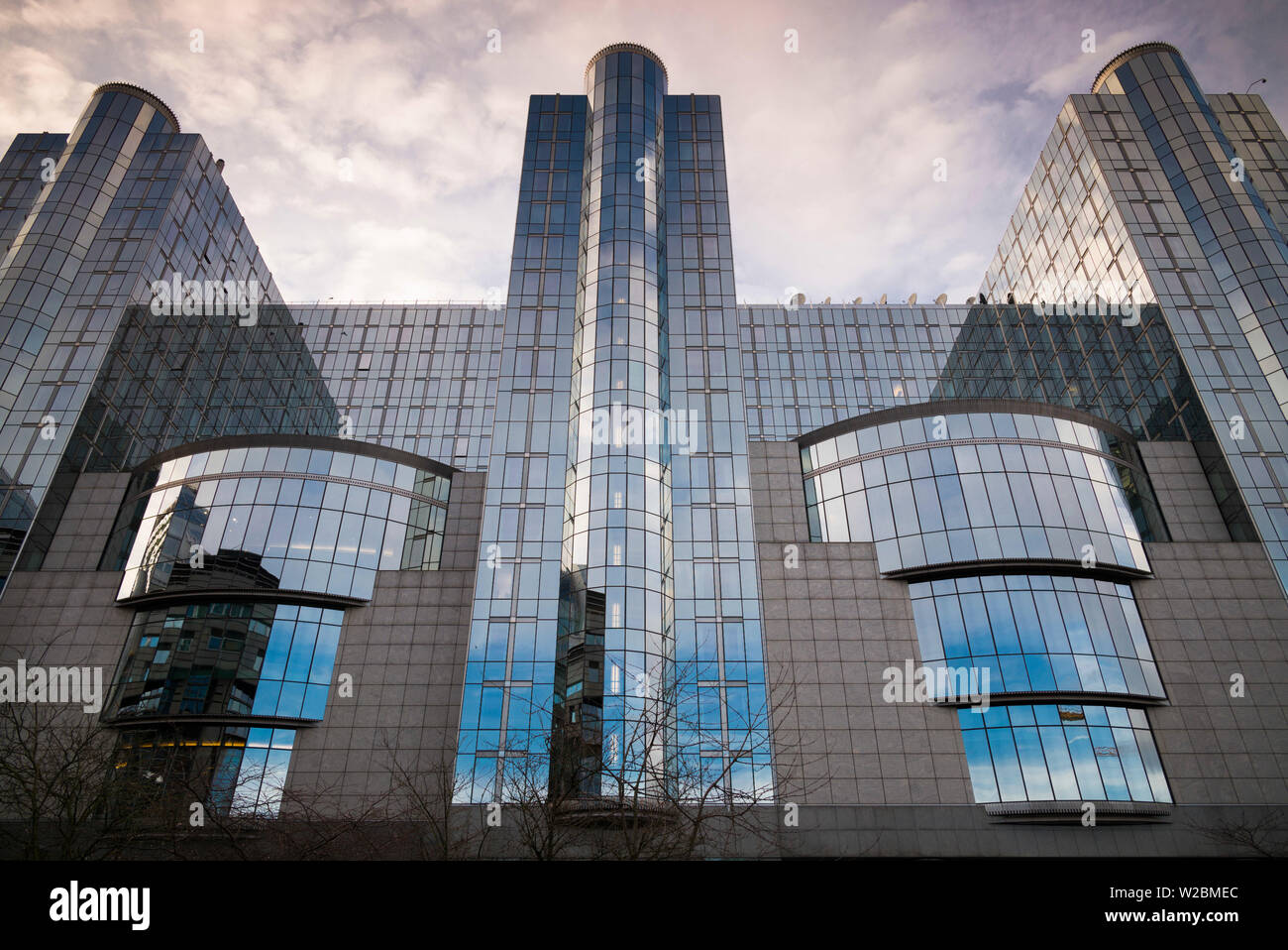 Il Belgio, Bruxelles, UE, il Parlamento europeo, il Parlamento dell'Unione europea, esterna Foto Stock