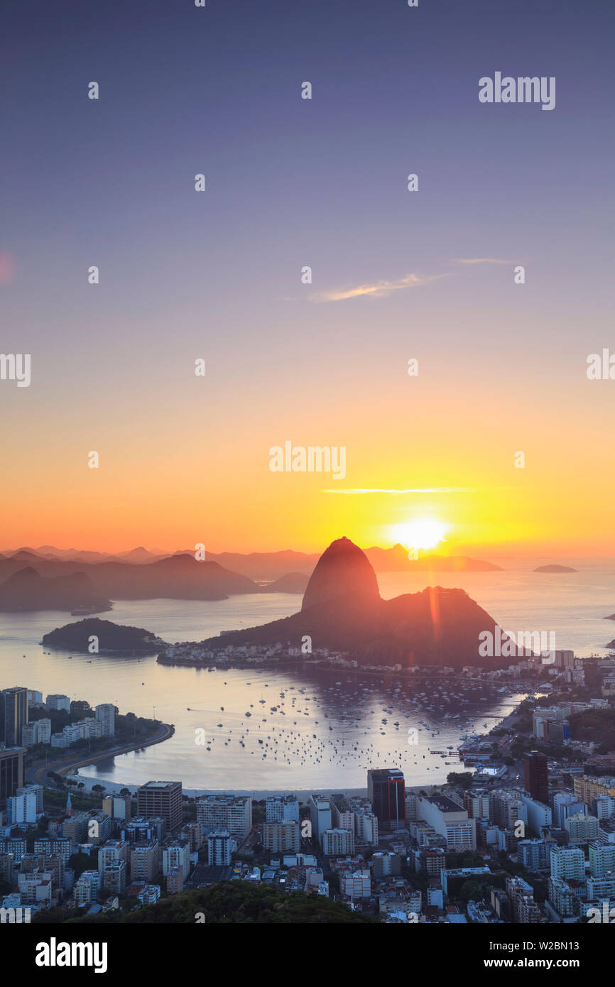 Il Brasile, Rio de Janeiro, vista di Sugarloaf e Rio de Janeiro City Foto Stock