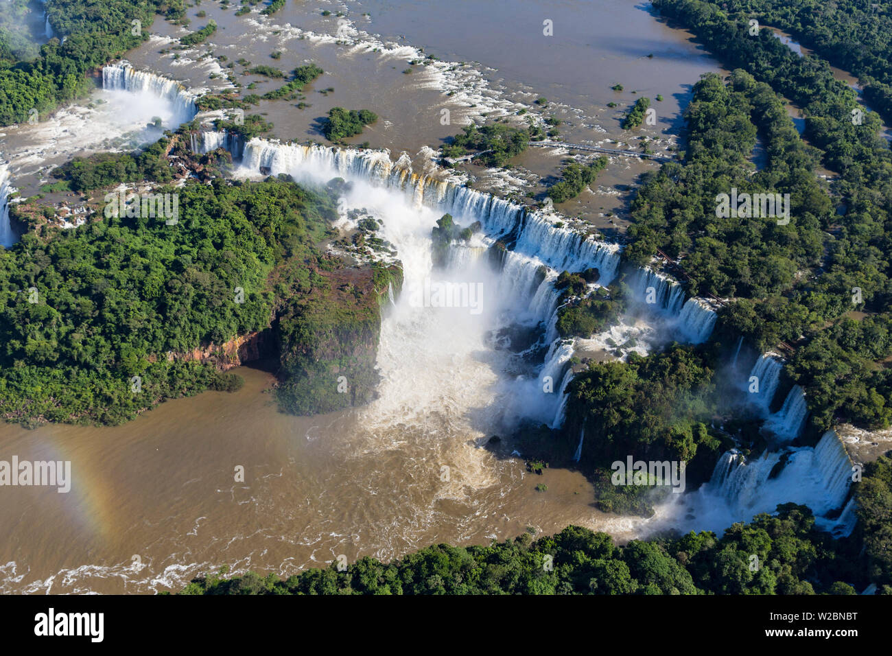 Veduta aerea cascate Iguacu, Iguacu (Iguazu), il Parco Nazionale del Brasile Foto Stock