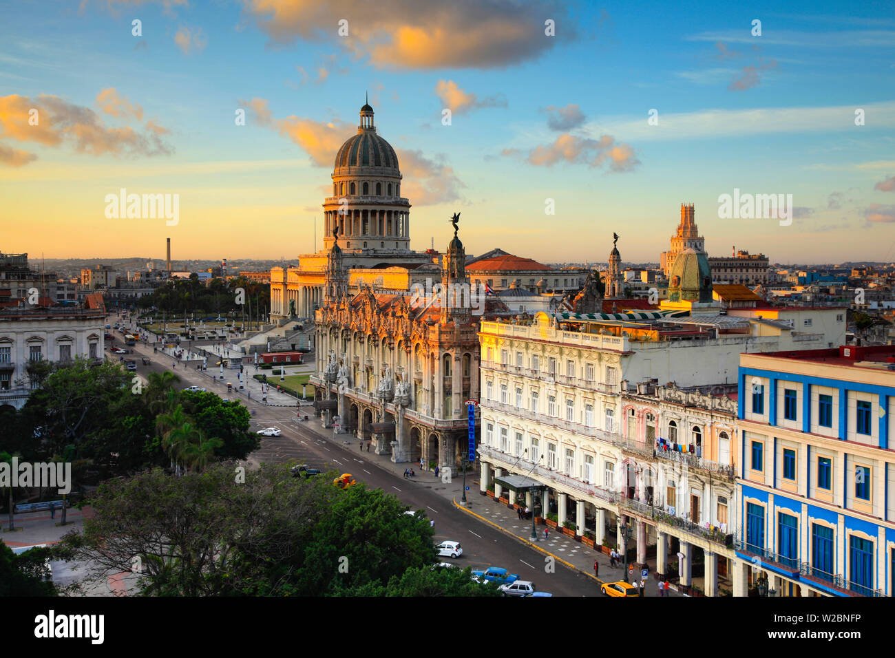 Dal Capitolio e Parque Central, Havana, Cuba Foto Stock