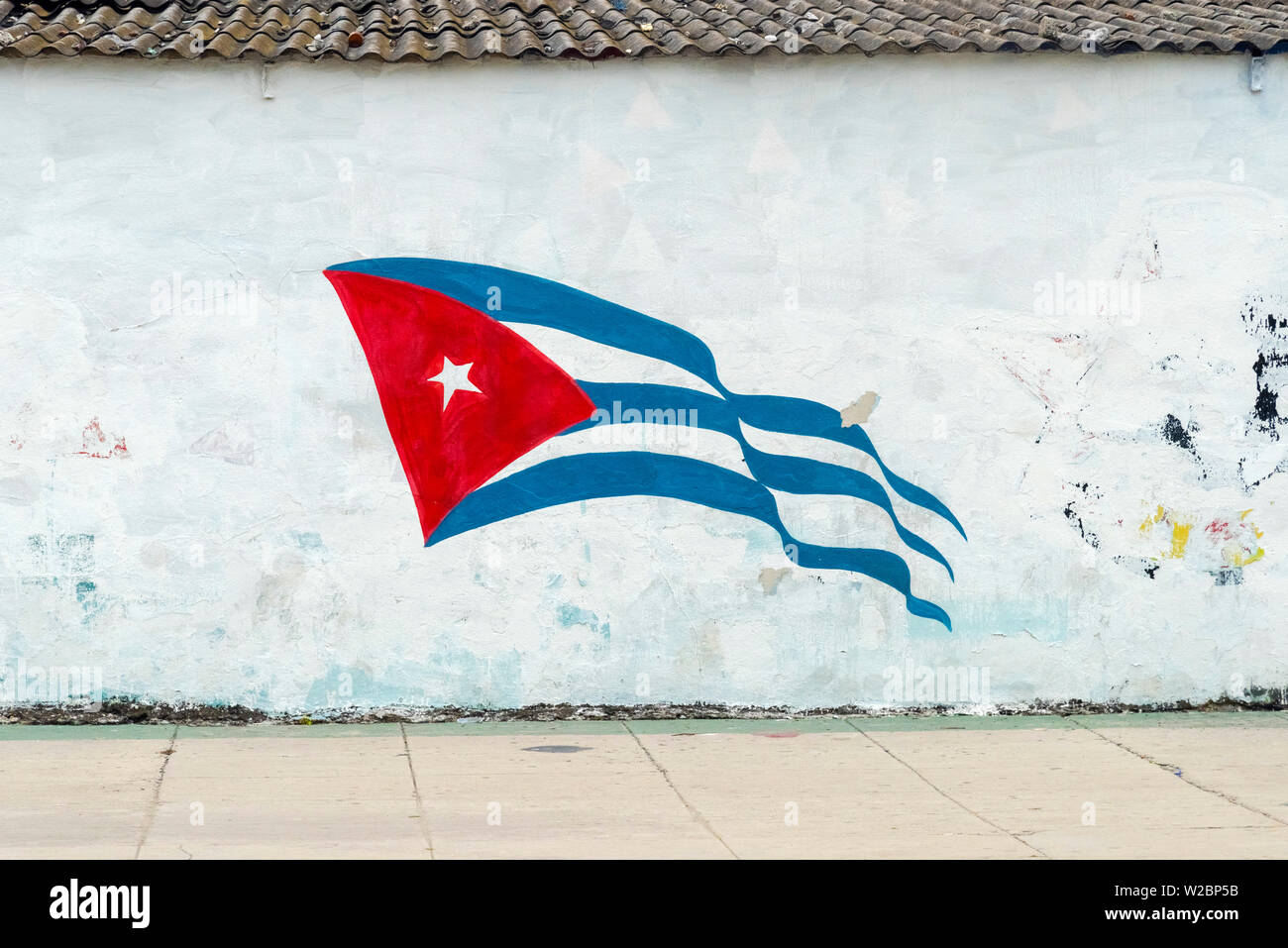 Cuba, La Habana, bandiera cubana Foto Stock