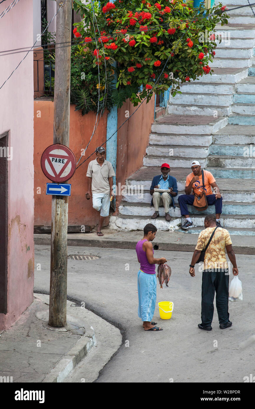 Cuba Santiago de Cuba Provincia di Santiago di Cuba, El Tivoli, (vecchio Quartiere Francese), Padre Pico passi Foto Stock