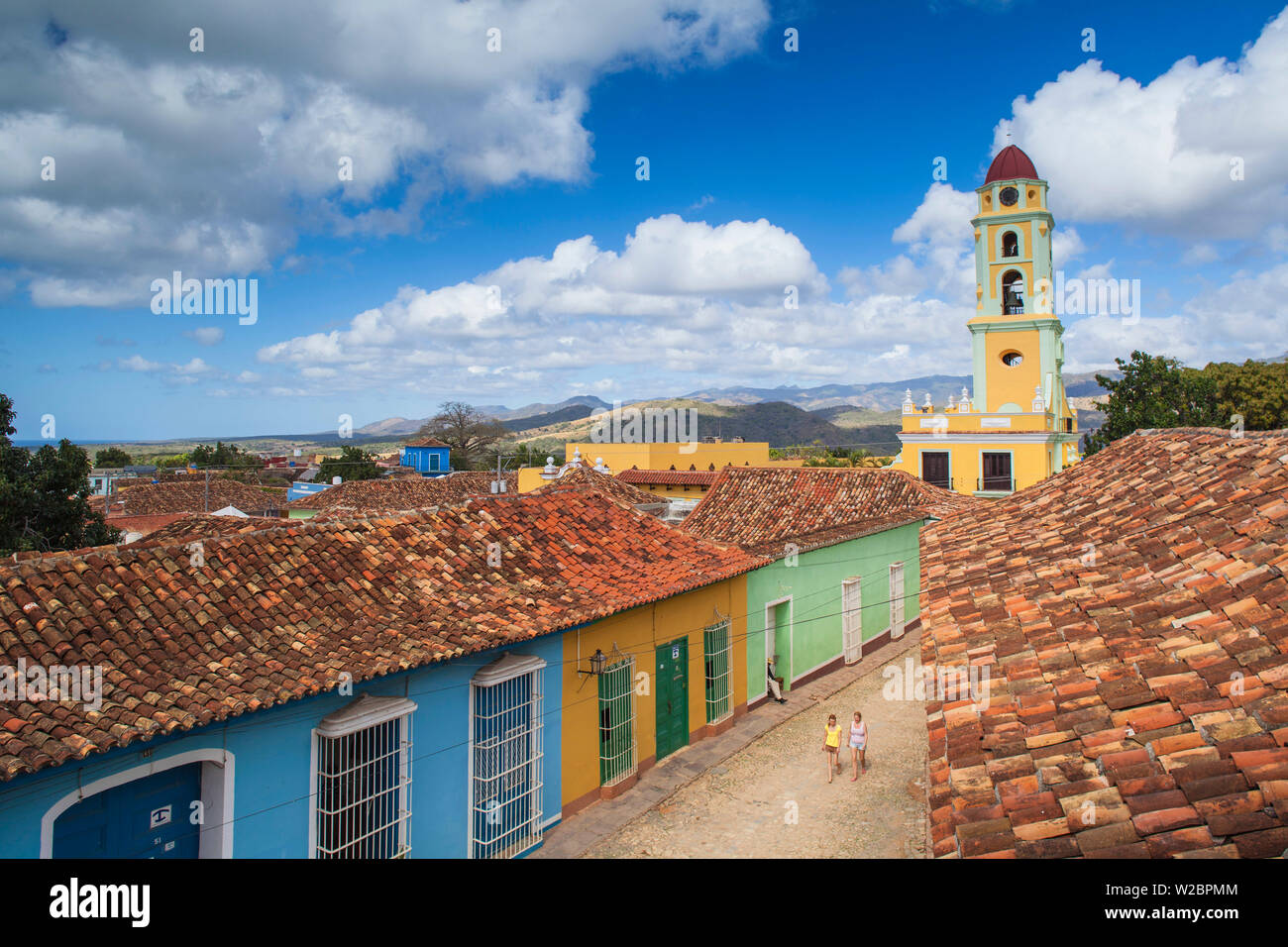 Cuba, Trinidad, vista del Museo National de la Luncha Contra Bandidos - ex convento di San Francisco de AsÃ-si Foto Stock