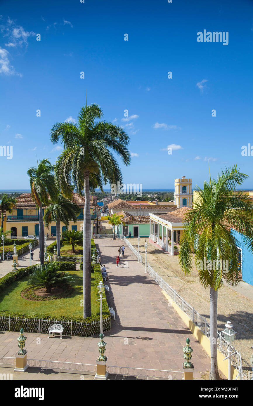 Cuba, Trinidad, vista di Plaza Mayor Foto Stock