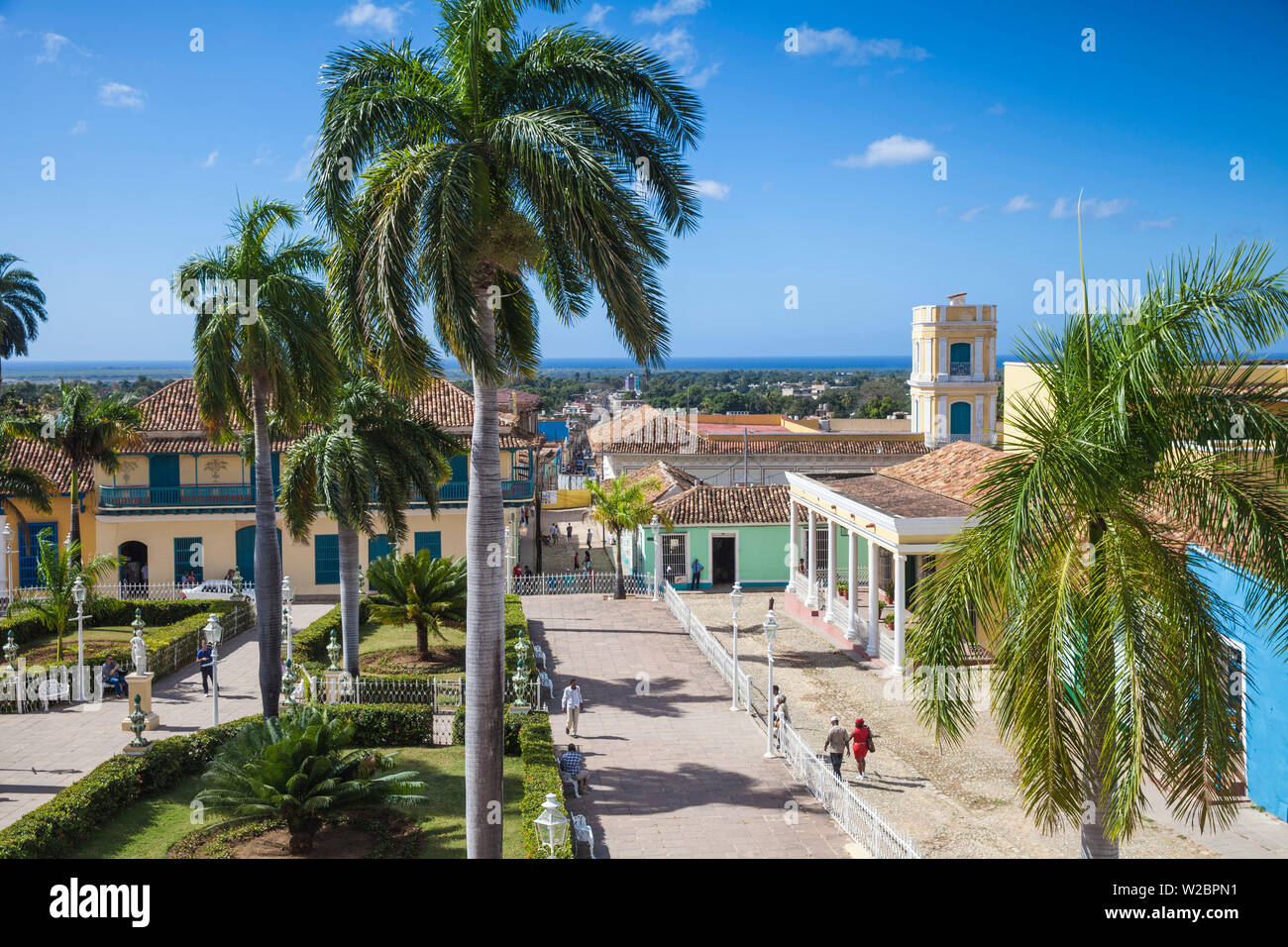 Cuba, Trinidad, vista di Plaza Mayor Foto Stock
